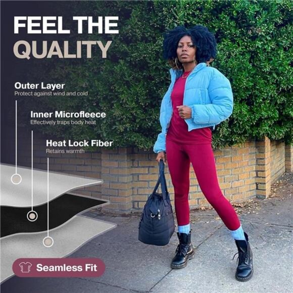 Women's Fleece-Lined Thermal Underwear Base Layer Pajama Set - Picture 5 of 6